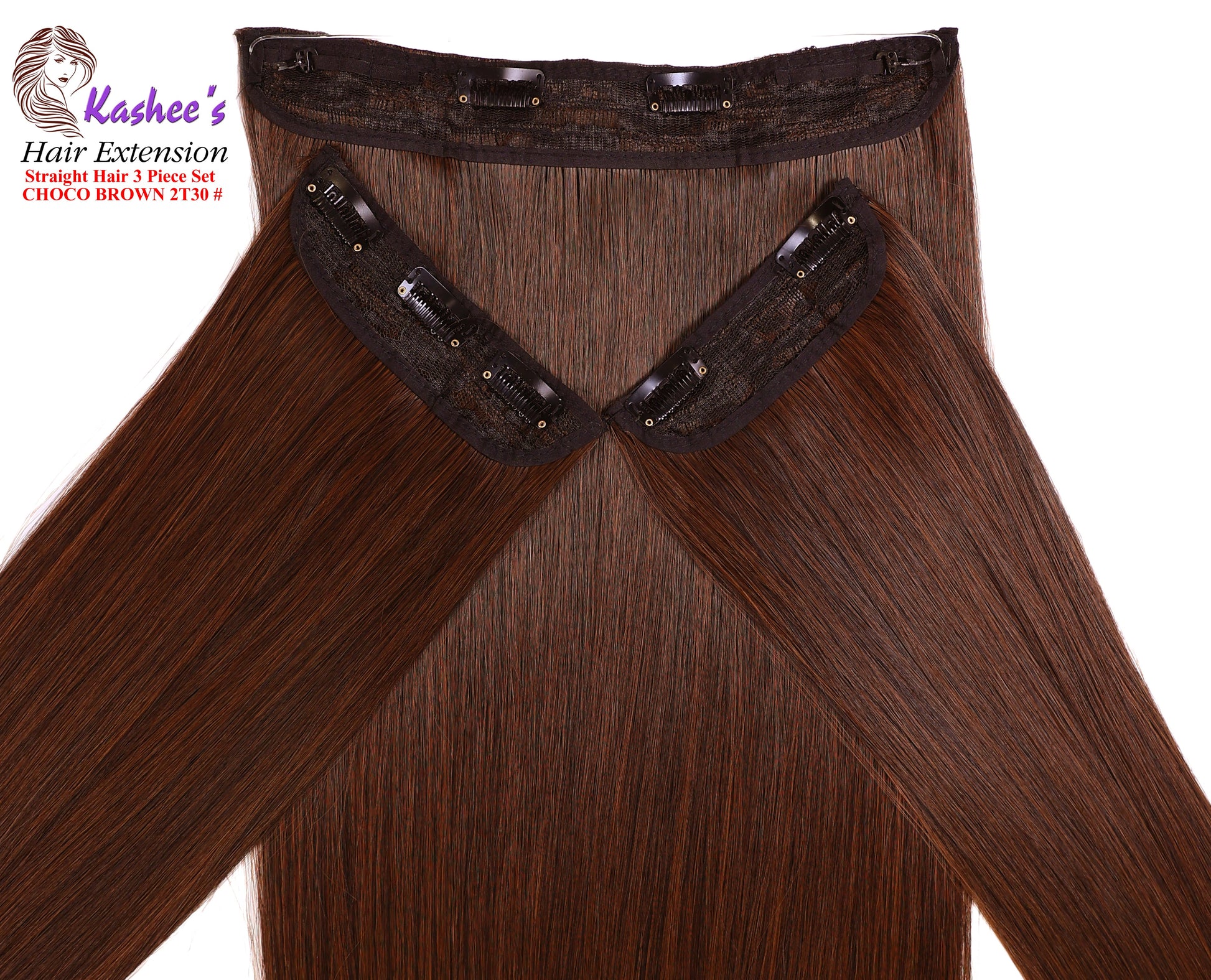 Synthetic Straight Choco Brown Hair Extension 03 – Pieces